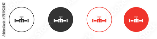 Valve icon for ui or ux isolated on white for mobile app, editable