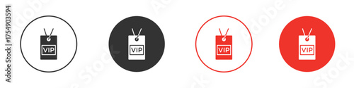 VIP icon for ui or ux isolated on white for mobile app, editable