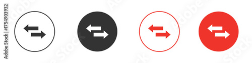 Transfer arrows icon for ui or ux isolated on white for mobile app, editable