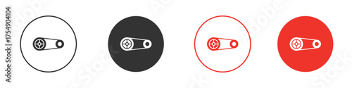 Timing belt icon for ui or ux isolated on white for mobile app, editable