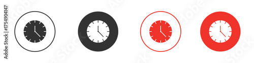 Time icon for ui or ux isolated on white for mobile app, editable