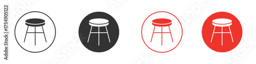 Stool icon for ui or ux isolated on white for mobile app, editable