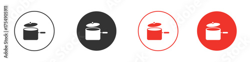 Sauce pan icon for ui or ux isolated on white for mobile app, editable