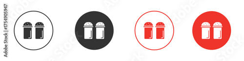 Salt and pepper shakers icon for ui or ux isolated on white for mobile app, editable