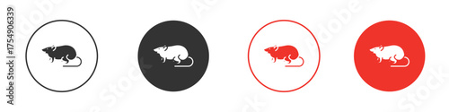 Rat icon for ui or ux isolated on white for mobile app, editable
