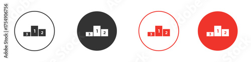 Podium icon for ui or ux isolated on white for mobile app, editable