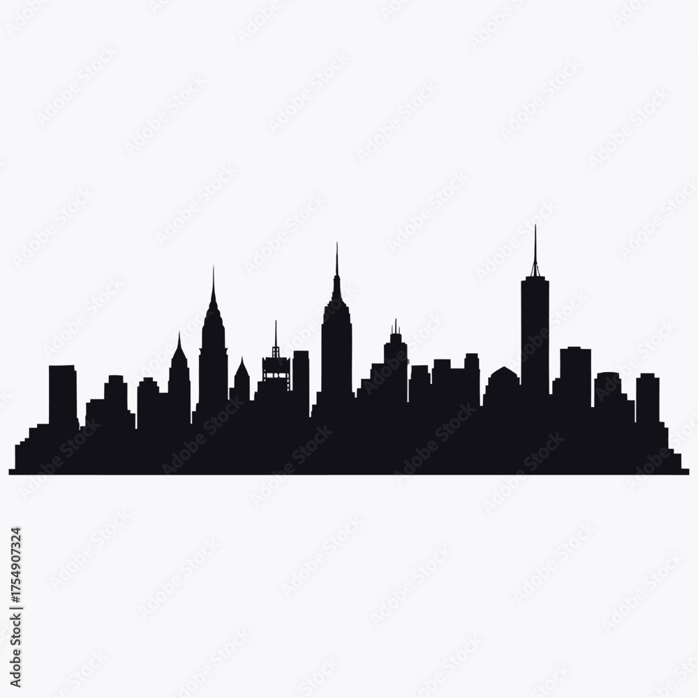 Fototapeta premium Dramatic city skyline against a bright backdrop a bold silhouette