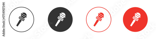 News microphone icon for ui or ux isolated on white for mobile app, editable