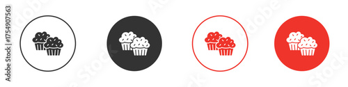 Muffin icon for ui or ux isolated on white for mobile app, editable