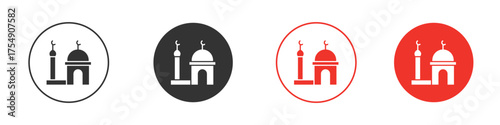 Mosque icon for ui or ux isolated on white for mobile app, editable