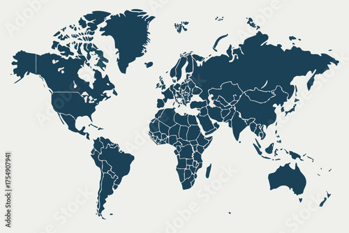 High-resolution vector world map featuring gradient-colored dots, sleek design, minimalist background, clean outline of continents, exclusive imagery.