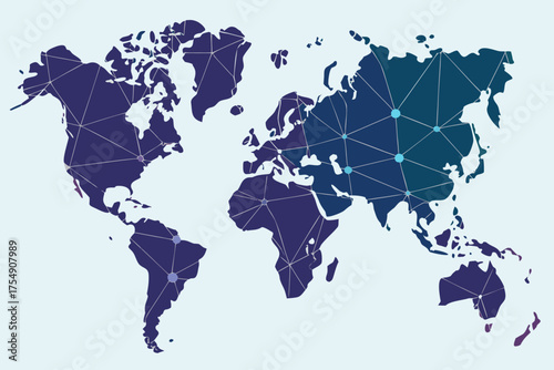 High-quality vector world map with gradient-colored dots, sleek modern design, minimalist background, clean style, unique high-resolution stock image.