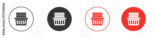 Laundry basket icon for ui or ux isolated on white for mobile app, editable