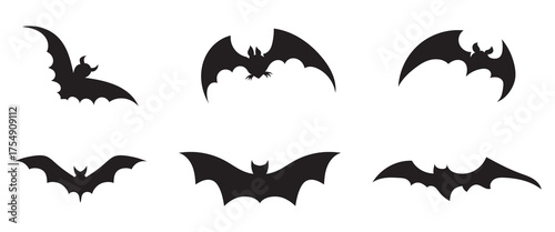 Halloween bat silhouette bat and bats. silhouettes of bat vector set