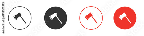 Hatchet icon for ui or ux isolated on white for mobile app, editable