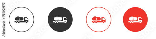 Fuel truck icon for ui or ux isolated on white for mobile app, editable
