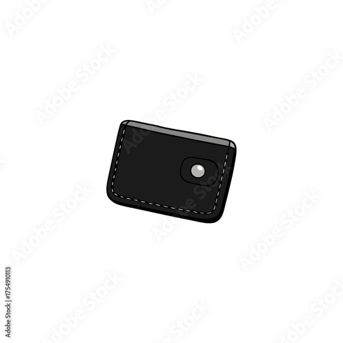 Black leather tiny cardholder vector illustration scalable graphic design icon vector