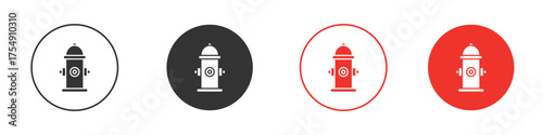 Fire hydrant icon for ui or ux isolated on white for mobile app, editable