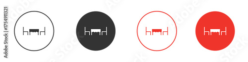 Dinner table icon for ui or ux isolated on white for mobile app, editable