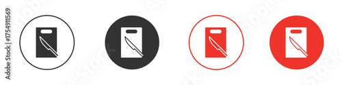 Cutting board with knife for ui or ux isolated on white for mobile app, editable. vector glyph flat icons
