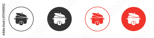 Cooking time icon for ui or ux isolated on white for mobile app, editable