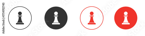 Chess pawn icon for ui or ux isolated on white for mobile app, editable