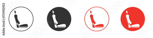Car seat icon for ui or ux isolated on white for mobile app, editable