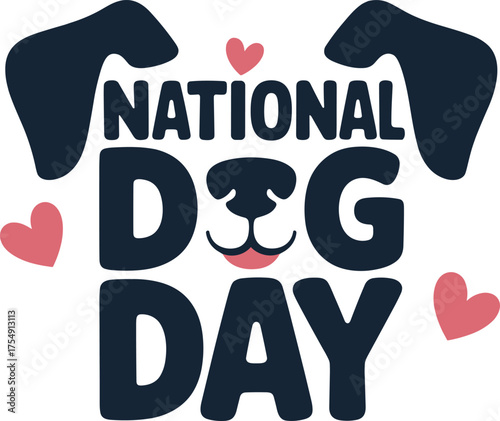 Celebrating national dog day with a charming and heartfelt dog design vector