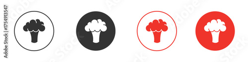 Broccoli icon for ui or ux isolated on white for mobile app, editable
