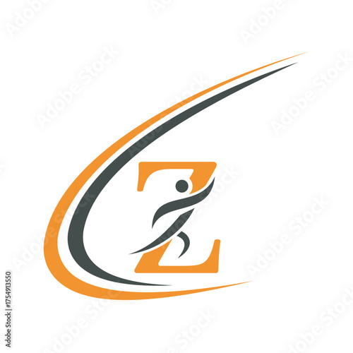 Initial Fitness Logo combine with letter Z vector template