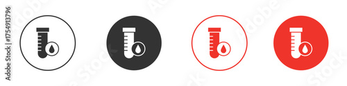 Blood test icon for ui or ux isolated on white for mobile app, editable
