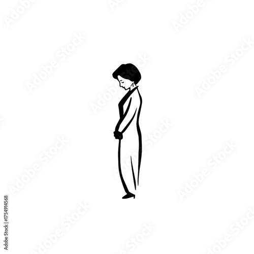 President. President simple black and white line art vector logo