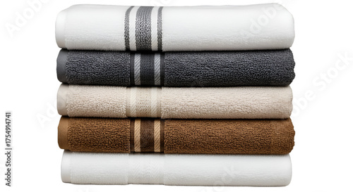Stack of Folded Towels in Various Colors