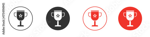 Achievement icon for ui or ux isolated on white for mobile app, editable