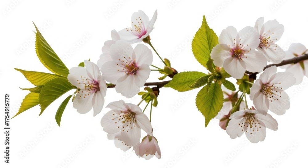 Fototapeta premium Spring blossom branch on isolated on white background