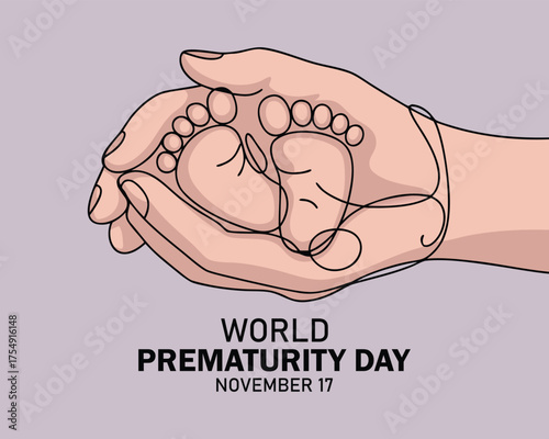 Vector illustration of a background for World Prematurity Day. Vector illustration.