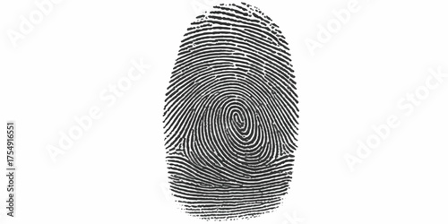 Vector black fingerprint on white Transparent background. hand drawn vector illustration 