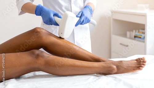 Laser Hair Removal Treatment on Dark Skin at a Dermatology Clinic