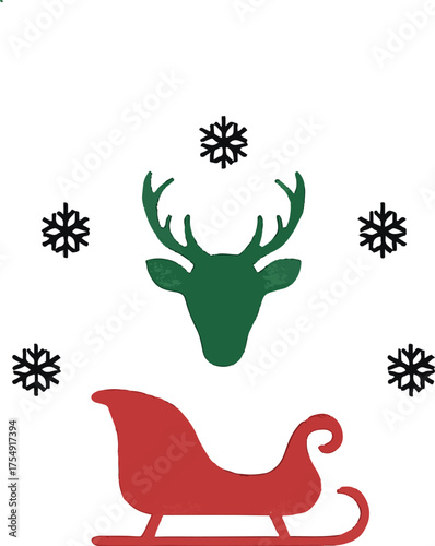 Cristmast, dear background and vector illustration