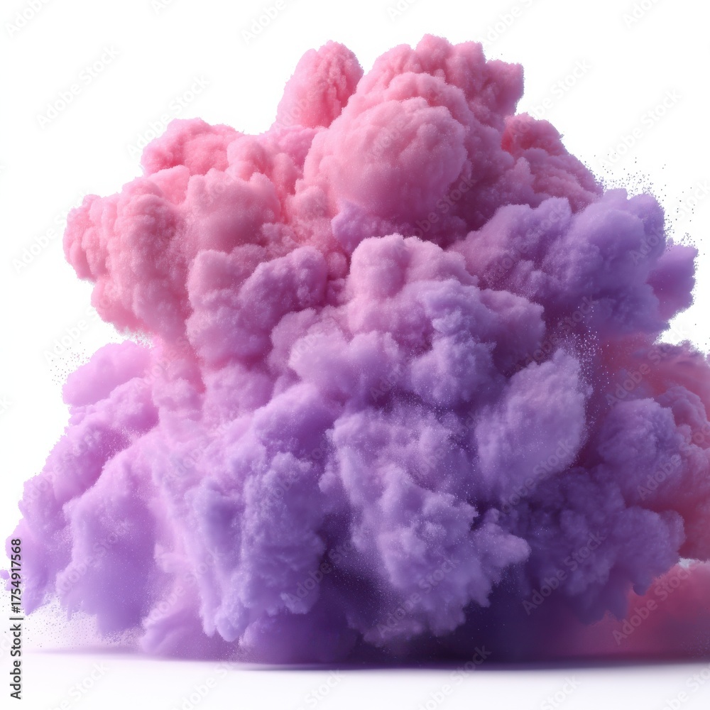 Fototapeta premium Colorful Cloud of Pink and Purple Dust in a Soft and Dreamy Style