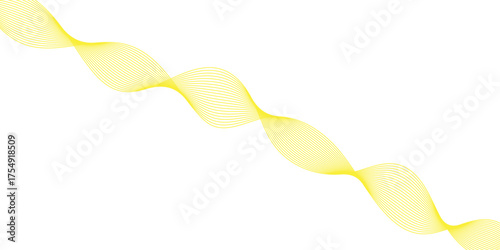 Abstract vector background with green wavy lines. yellow wave background. Design element for technology, science, modern concept. Wave lines motion vector design	