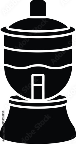 Microgravity Water Purifier Line Art Transparent Background