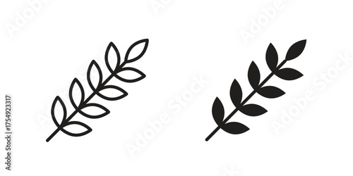 Wheat grain icon pictogram template, Simple outline and filled style.