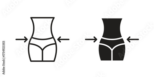 Weight loss icon pictogram template, Simple outline and filled style.