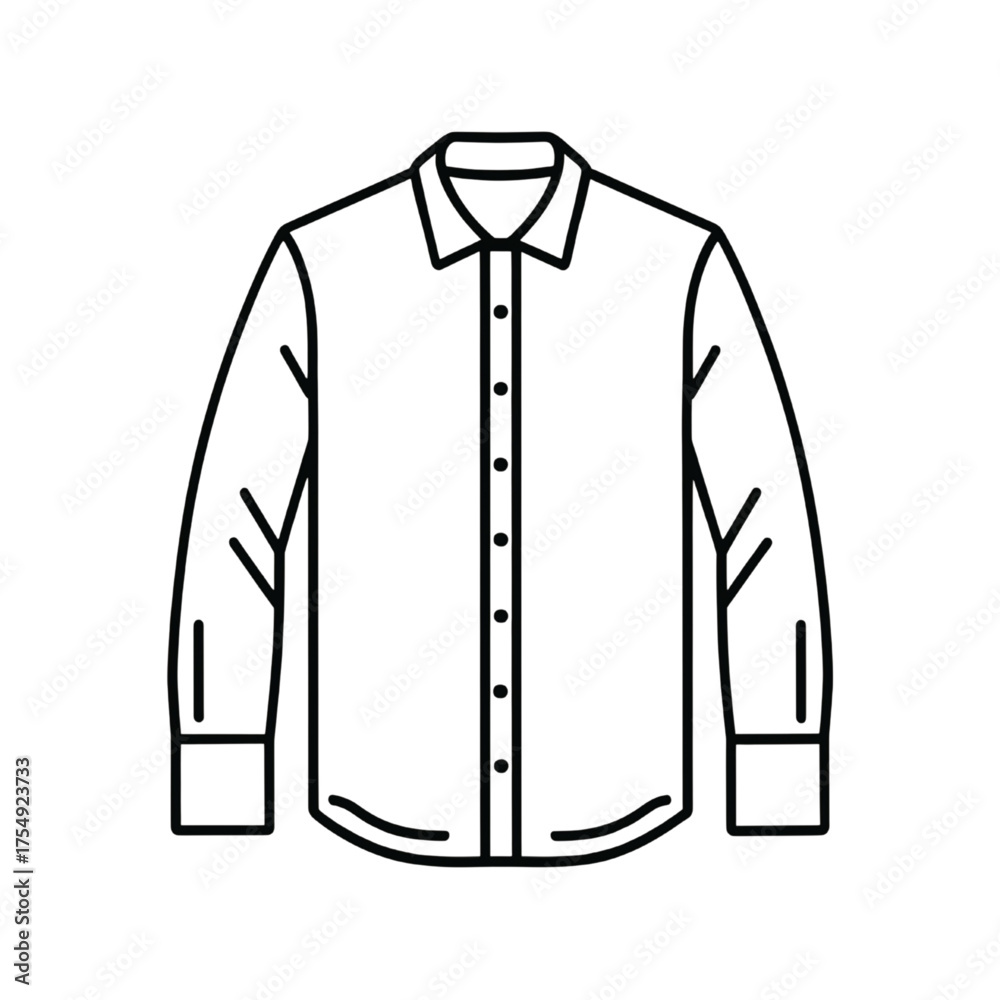 Naklejka premium Long Sleeve Shirt Outline Icon Vector
