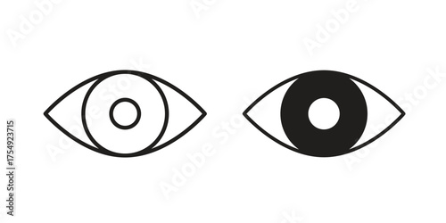 Visible icon pictogram template, Simple outline and filled style.