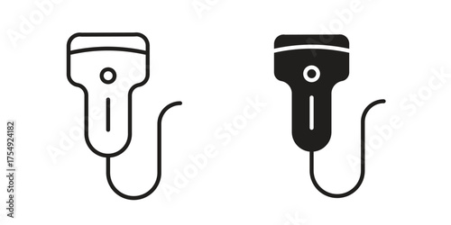 Ultrasound icon pictogram template, Simple outline and filled style.