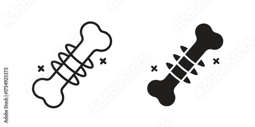 Strong healthy bones icon pictogram template, Simple outline and filled style.