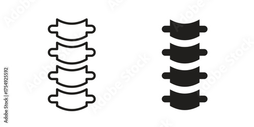 Spinal column icon pictogram template, Simple outline and filled style.