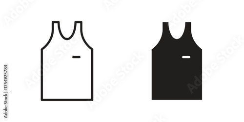Sleeveless shirt icon pictogram template, Simple outline and filled style.
